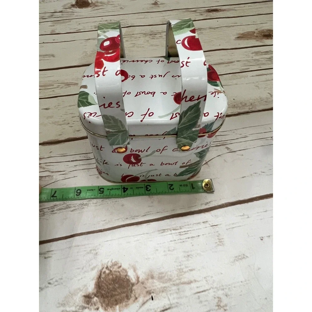 Department 56 Cherry Tin Set White Red Life Is Just A Bowl Of Cherries 3pc OS